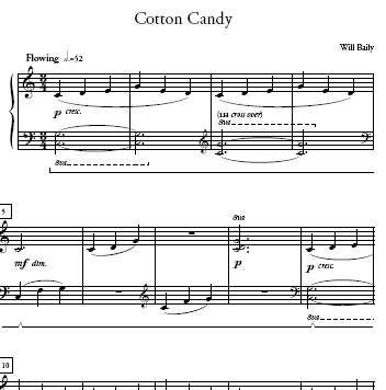Cotton Candy Sheet Music and Sound Files for Piano Students